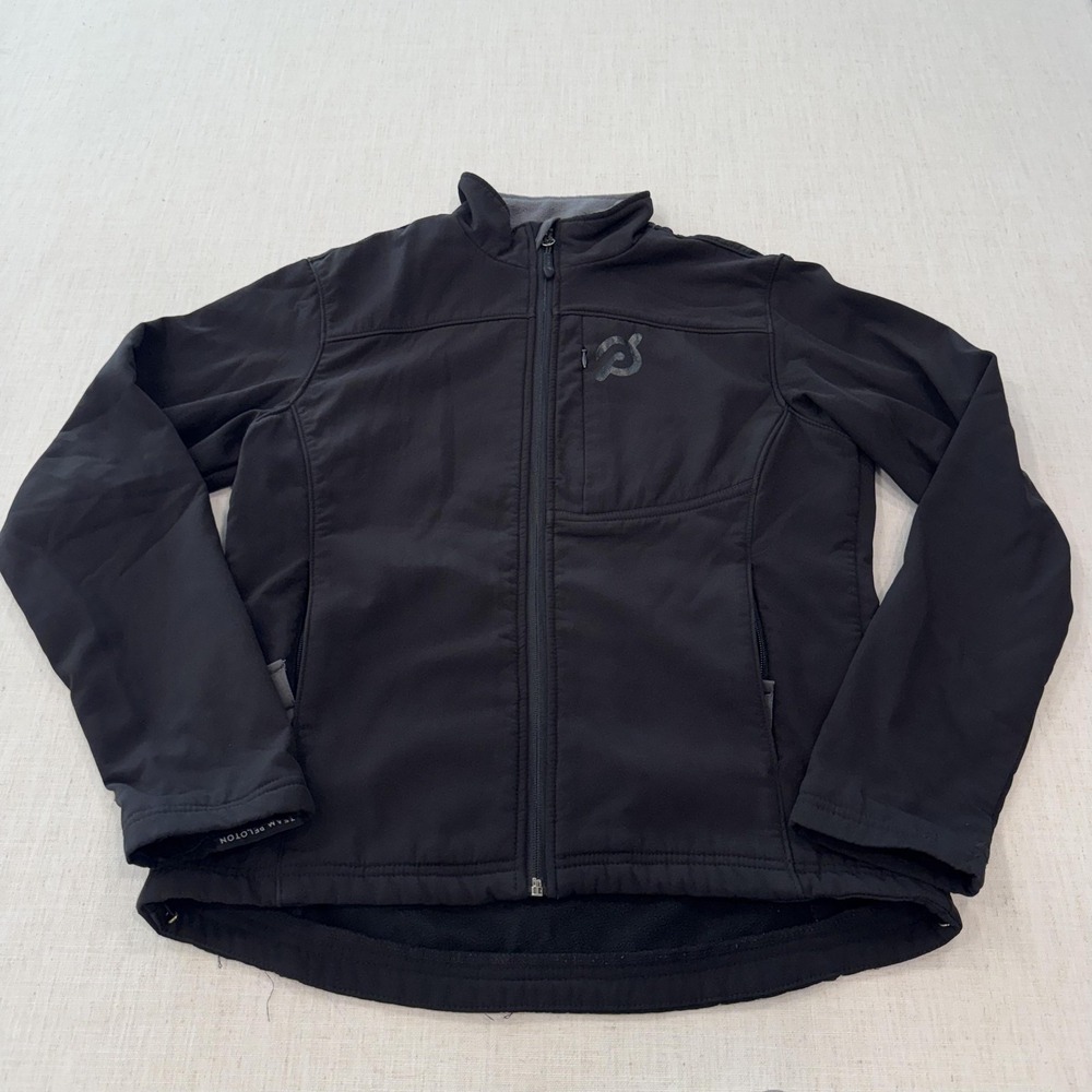 Fossa Team Peloton Jacket Mens Small Black Softshell Zip Fleece Lined Cycling